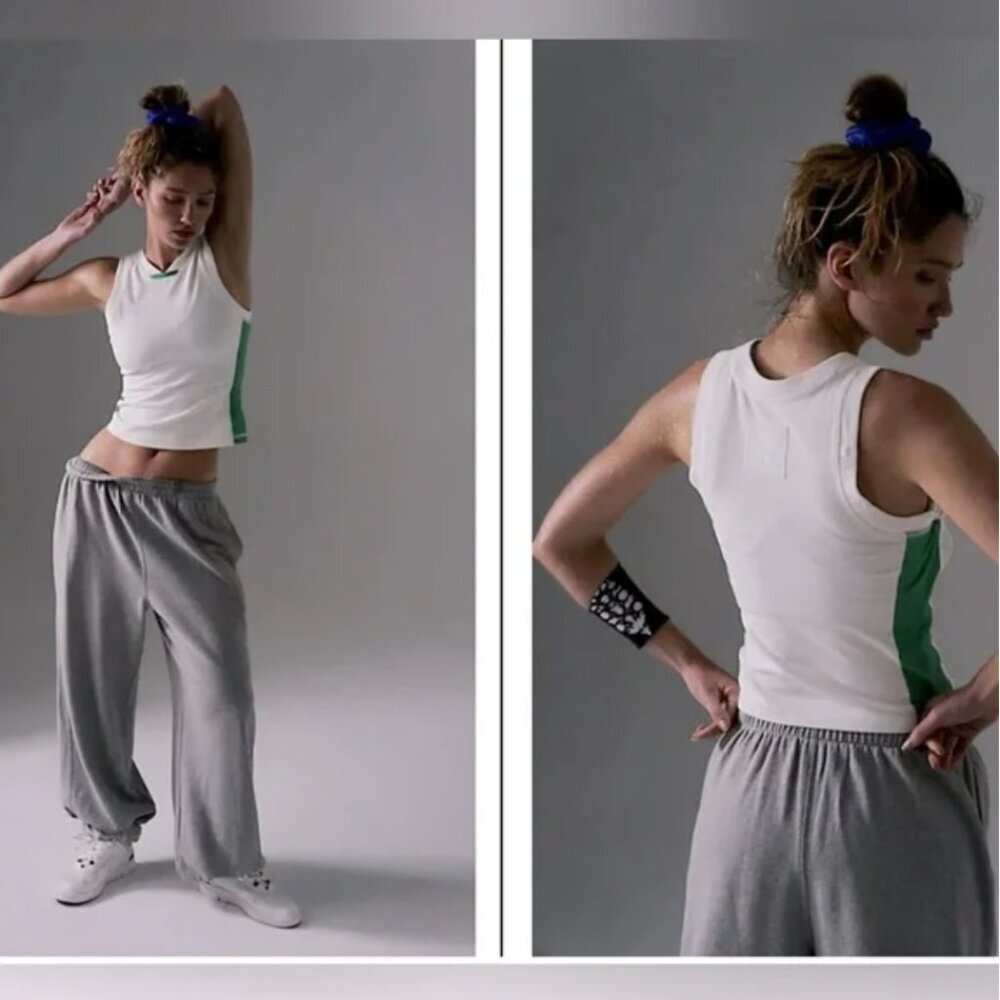 FP Movement by Free People White and Green Tank Top - Picture 2 of 5